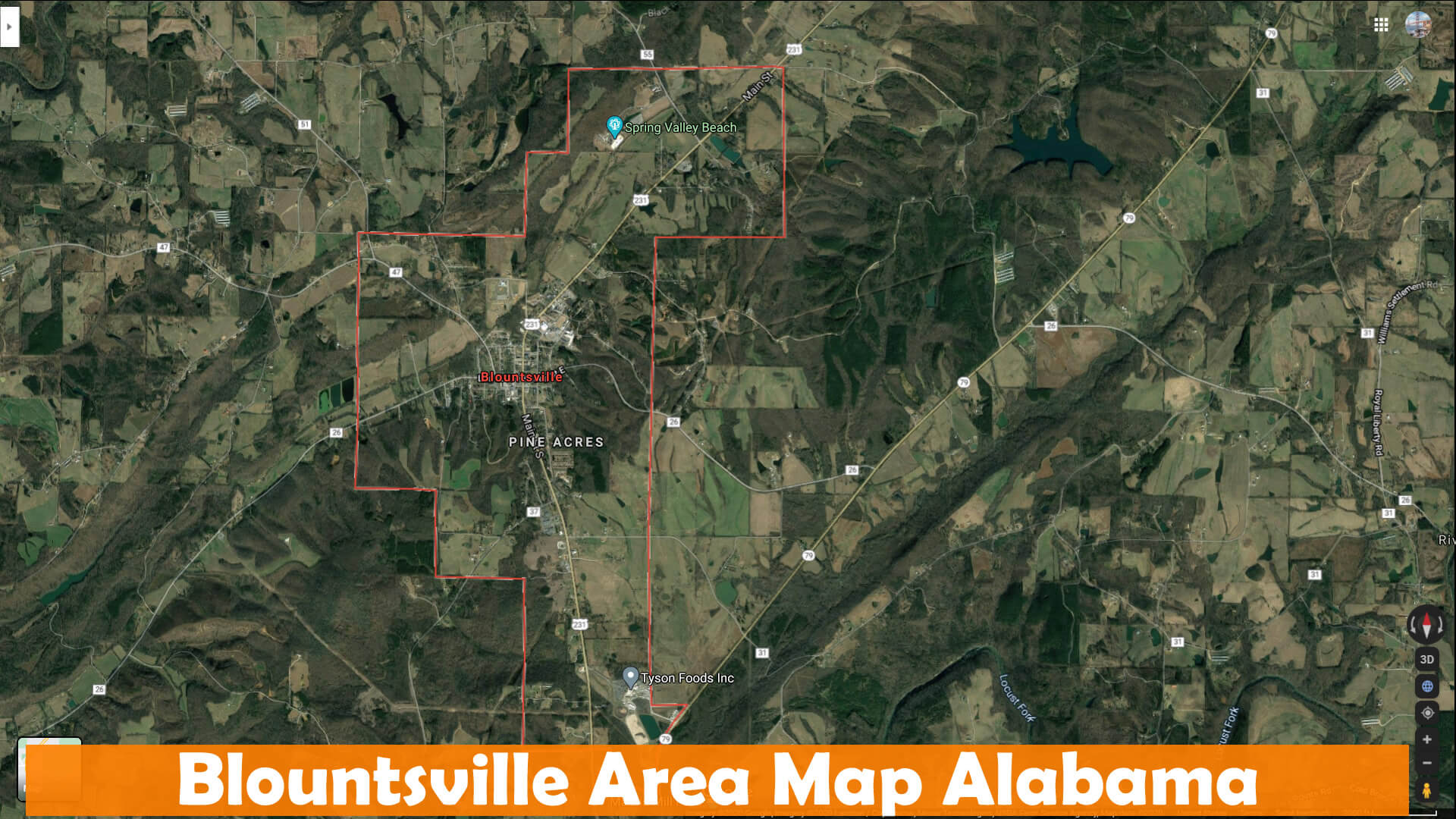 Blountsville Zone Carte Alabama